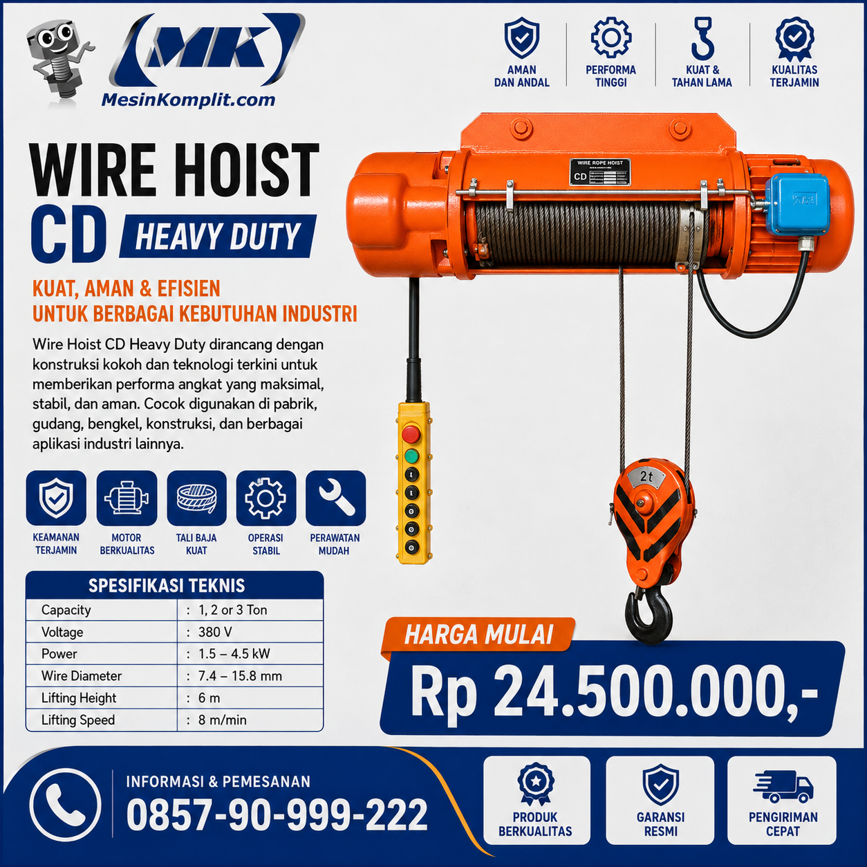 Wire Hoist Heavy Dut...